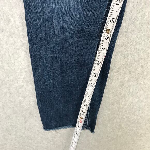 Calvin Klein Jeans Womens Size 29 Skinny Raw Frayed Hem Whiskers Faded Button - Picture 7 of 12